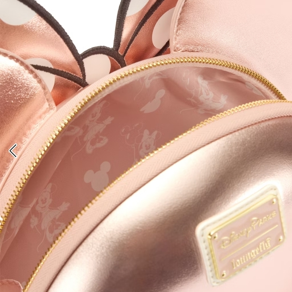 Loungefly Rose Gold Minnie Mouse Crossbody Bag - Picture 2 of 3